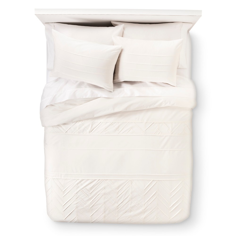 Upc 490601703699 Nate Berkus Pleated Duvet Set Cream King