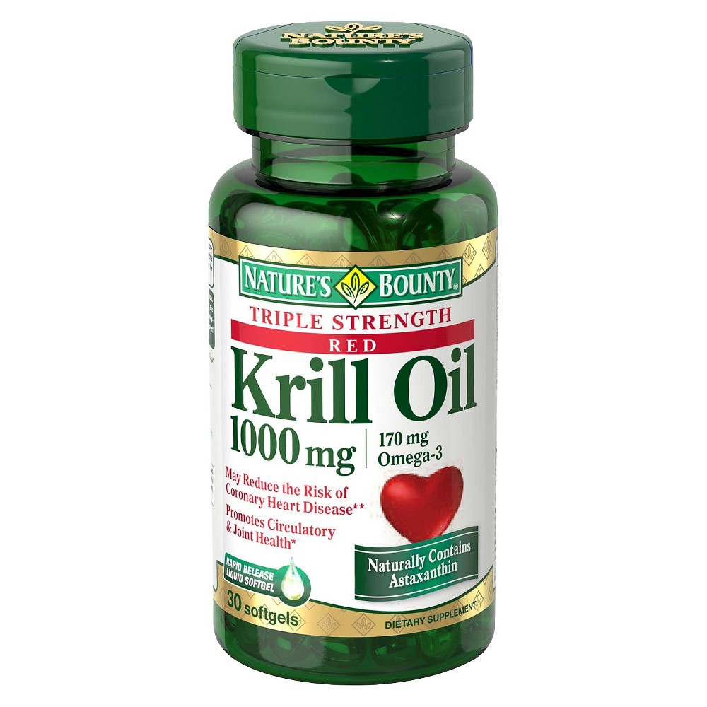 UPC 074312131233 product image for Nature's Bounty Triple Strength Red Krill Oil 1000 mg Softgels - 30 | upcitemdb.com