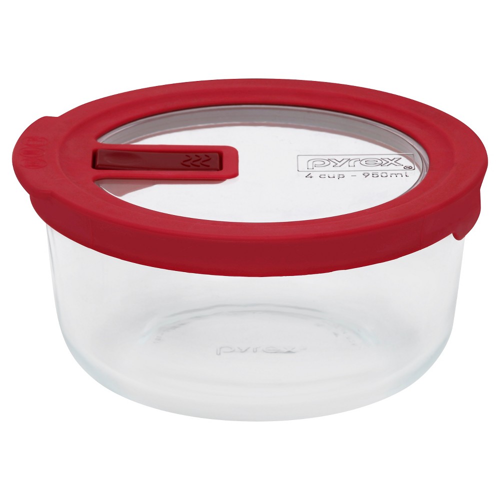 UPC 071160072961 product image for Pyrex No Leak Lid Storage 4cp Round - Red | upcitemdb.com