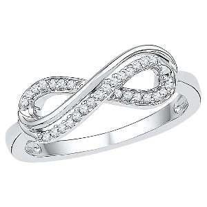 1/6 CT. T.W. Round Diamond Pave Set Infinity Fashion Ring in Sterling Silver (8), Women
