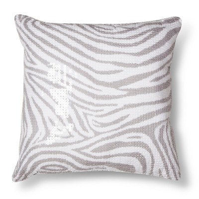 Xhilaration Zebra Sequin Decorative Pillow ? Gray (Square) ? Deal Details ? BrickSeek