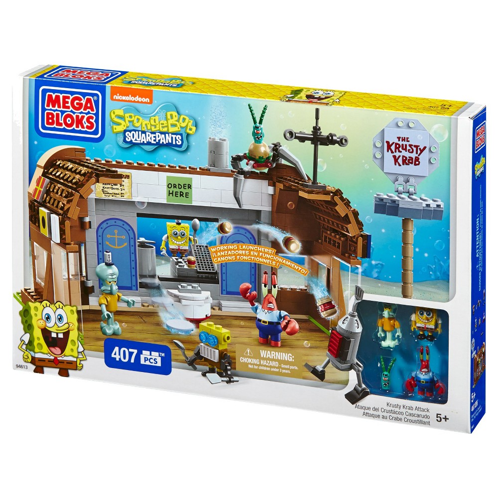 UPC 065541946132 product image for Mega Bloks SpongeBob SquarePants - Krusty Krab Attack | upcitemdb.com