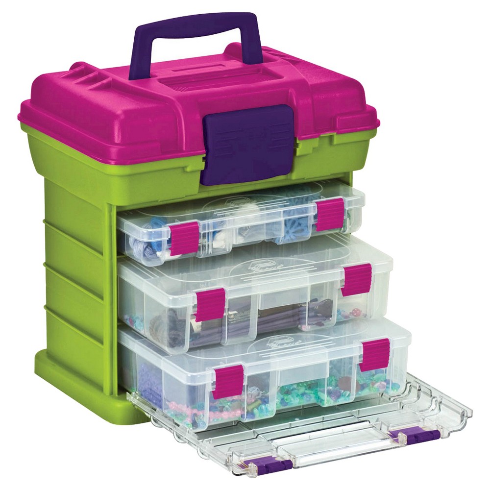 Creative Options 1309-82 Pro-Latch Mini Sideways Utility Organizer with 1  to 4 Adjustable Compartments , Pink