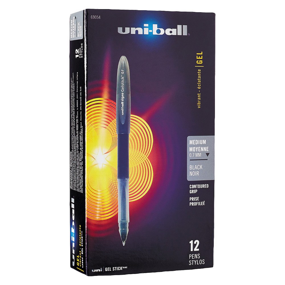UPC 070530690545 product image for uni-ball Signo Roller Ball Stick Gel Pen, Black Ink, Medium, Dozen | upcitemdb.com