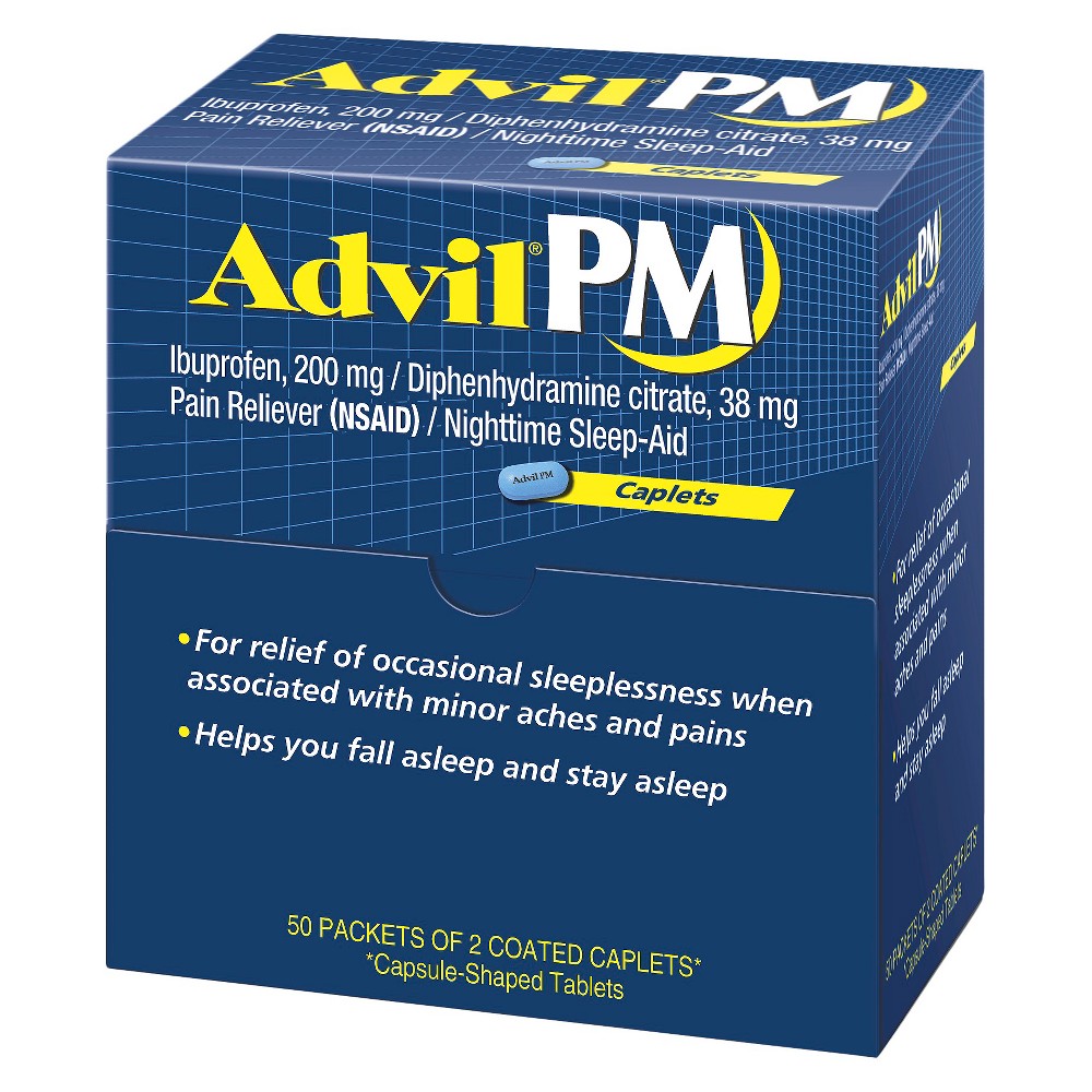 UPC 305730164559 product image for Advil PM Caplets - 50 Packets of 2 Coated Caplets | upcitemdb.com