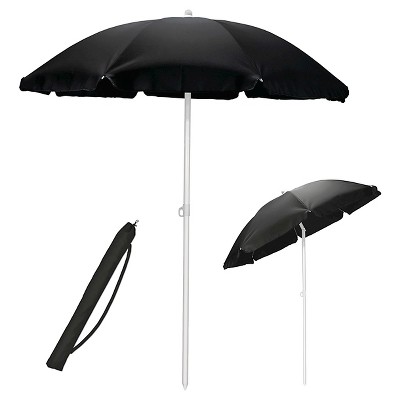 Picnic Time 5.5' Beach Stick Umbrella - Black