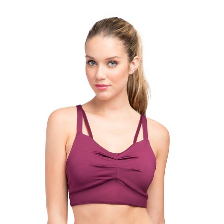 Women s Double Strap V Back Sports Bra Velvet Rose Tar