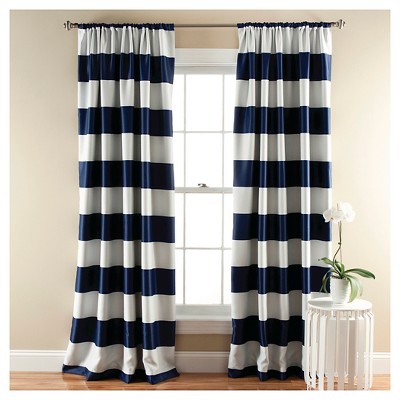 Stripe Curtain Panels Room Darkening Set of 2 eBay