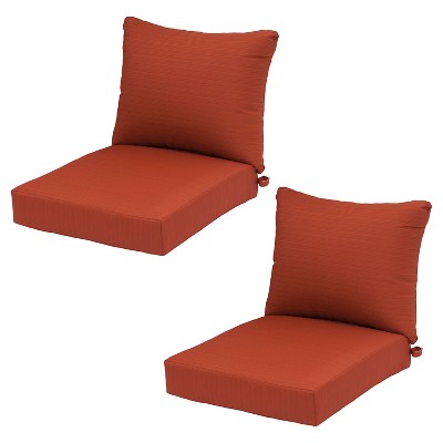 Ft. Walton 2pk Deep Seating Chair Back Cushion/Seat Cushion Orange