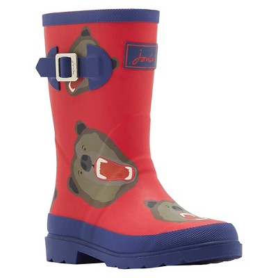 Boys' Joules Grizzle Welly Print Rain Boots - Red 6, Boy's