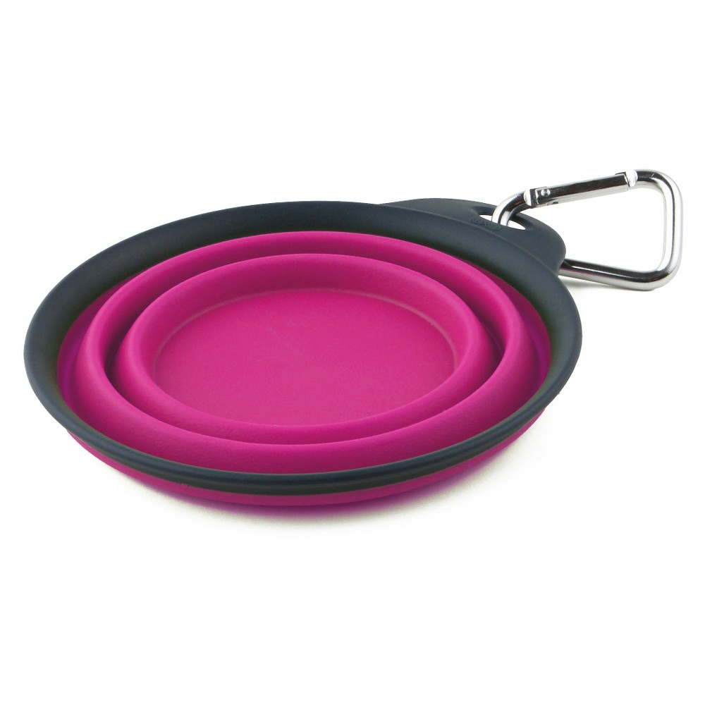 UPC 084297307158 product image for Dexas Collapsible Travel Cup With Carabiner - Pink (16 oz) | upcitemdb.com