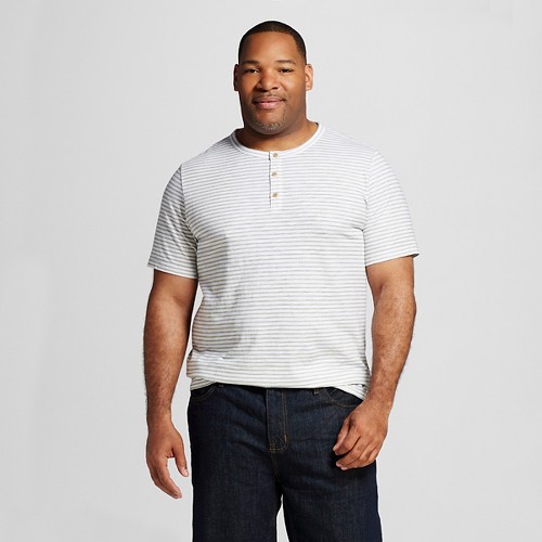 Men's Big & Tall Striped Short Sleeve Henley Shirt Green Xxxl - Merona, Jade Crown