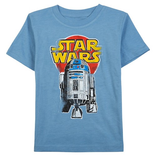 Toddler Boys' Star Wars R2D2 Graphic Tee - Light Blue Heather - 4T, Toddler Boy's