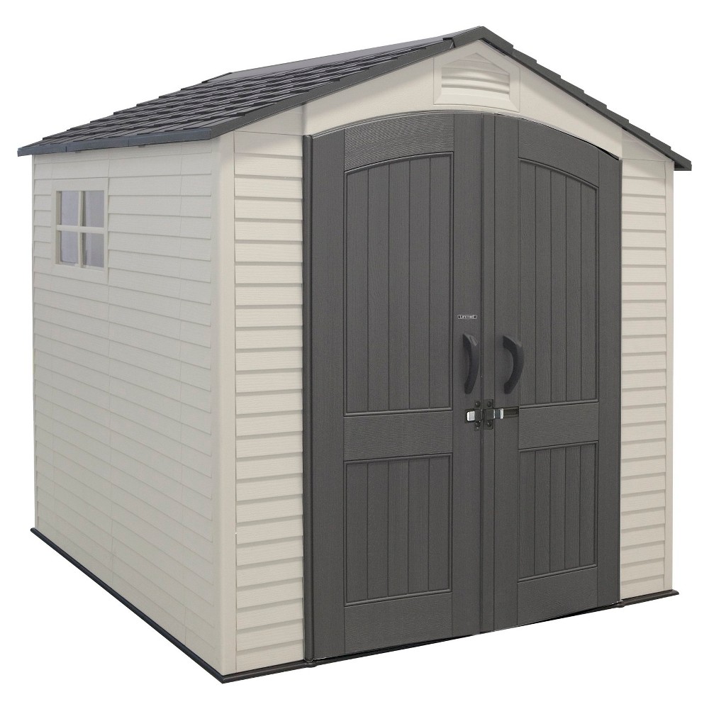 UPC 081483002644 product image for Storage Shed: Lifetime 7' x 7' Outdoor Storage Shed: Gray & White, Grey | upcitemdb.com