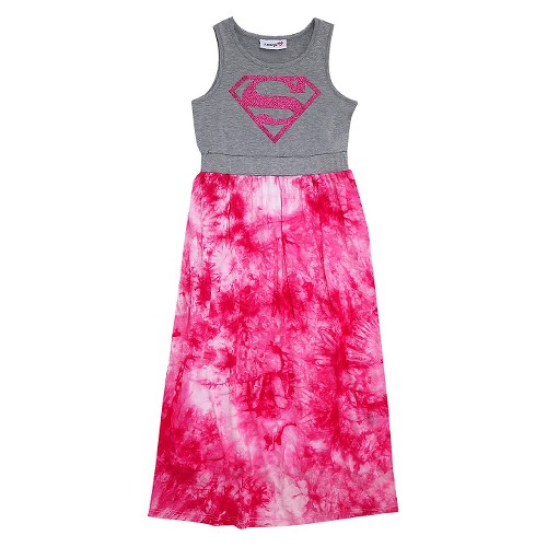 Girls' Supergirl Maxi Dress - Pink XS, Girl's