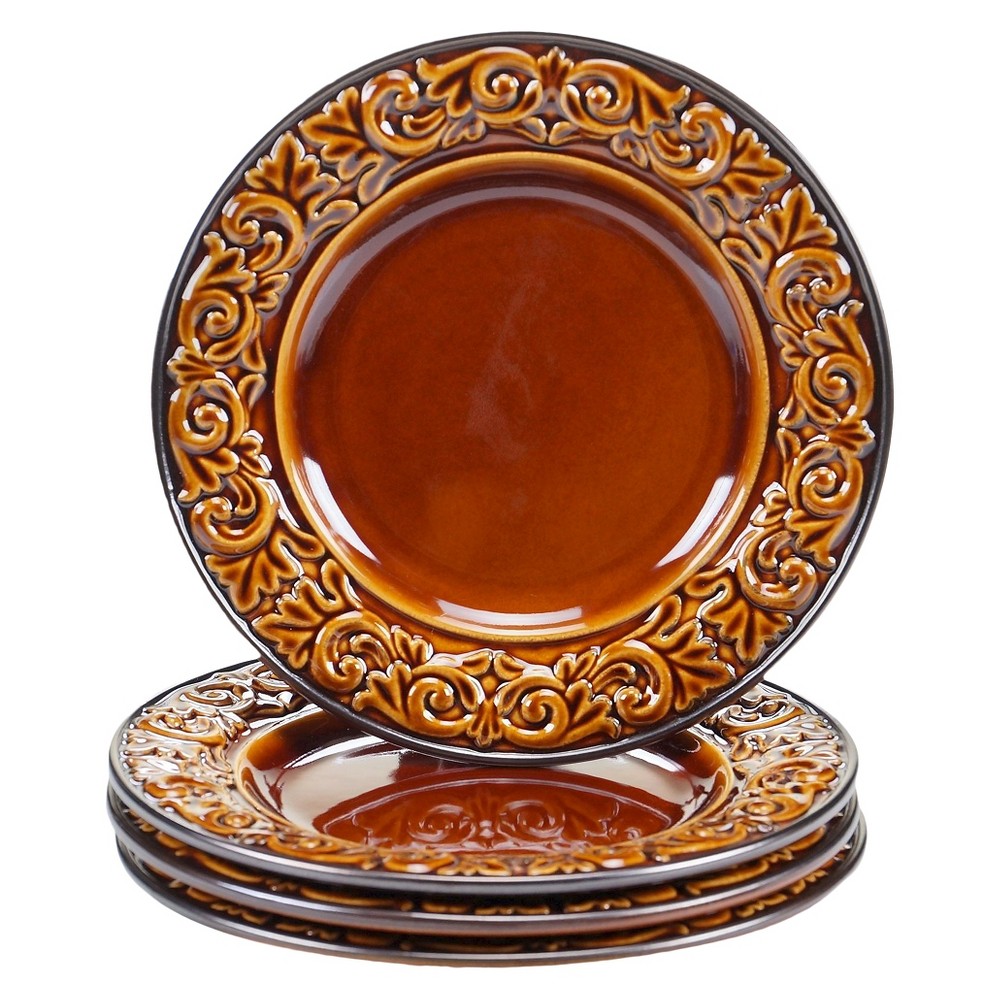 UPC 730384029174 product image for Certified International Solstice Brown Set of 4 Salad Plate (8.75