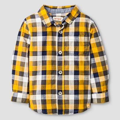 baby boy yellow button down shirt