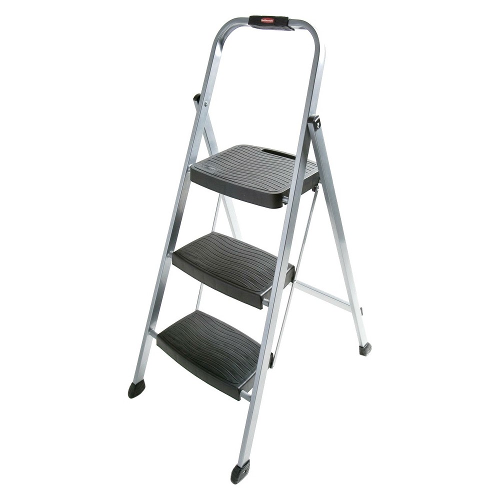 UPC 722571007379 product image for Step Stool: Rubbermaid Folding 3-Step Steel Frame Stool, Grey | upcitemdb.com