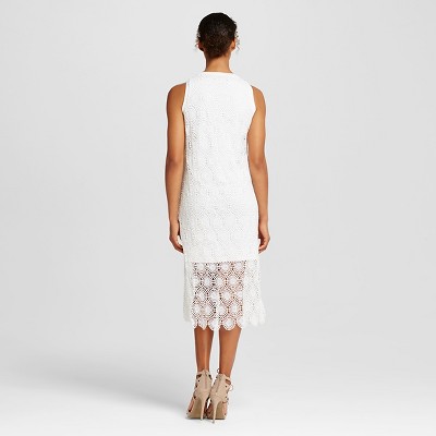 Women's Midi Lace Dress Cream XS - K by Kersh, Fresh White