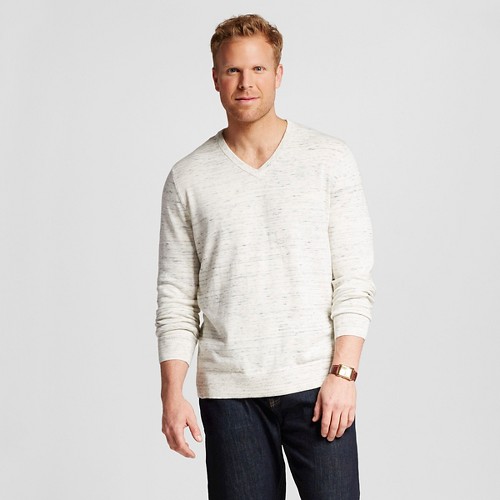 Men's Big & Tall V-Neck Sweater Beige Xxl Tall - Merona, Warm Sand