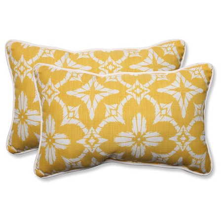 Pillow Perfect Aspidoras Soleil Outdoor Decorative Pillow Set - Yellow : Target