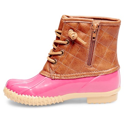 girls pink duck boots