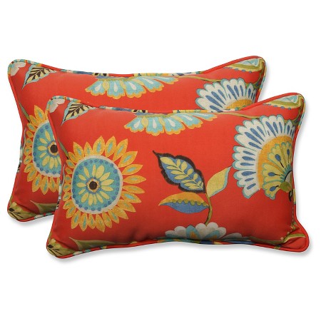 Pillow Perfect Outdoor Decorative Pillow Set - Orange : Target