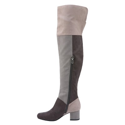 Women's Sam & Libby Eve Patchwork Over the Knee Boots - Grey 10