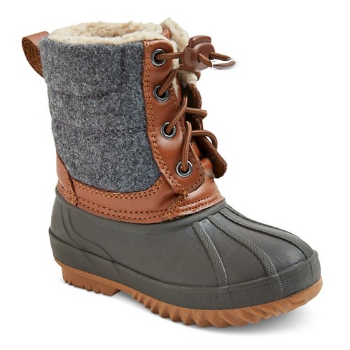 Toddler Boys' Hans Bungee Pull Winter Boots Grey L - Cat & Jack, Toddler Boy's, Size: L (9-10)