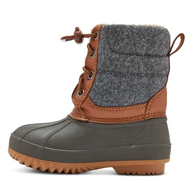 Toddler Boys' Hans Bungee Pull Winter Boots Grey L - Cat & Jack, Toddler Boy's, Size: L (9-10)