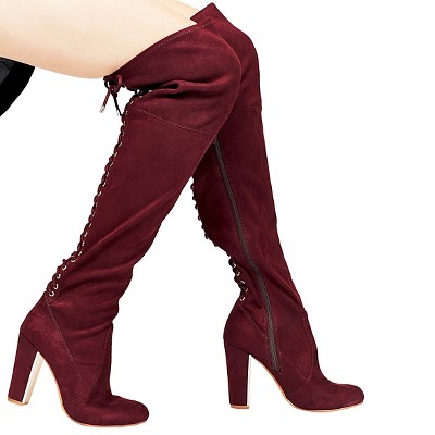 Women's Betseyville OhSnap Over the Knee Micro Suede Stretch Boots - Plum (Purple) 10