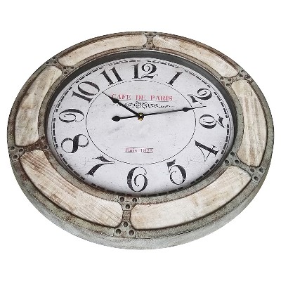 Infinity Instruments CafÃ© de Paris Industrial Clock, Gray