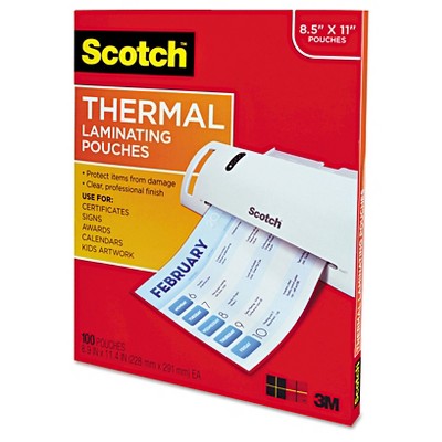 Scotch 100ct 8.5&#34;x11&#34; Thermal Laminating Pouches