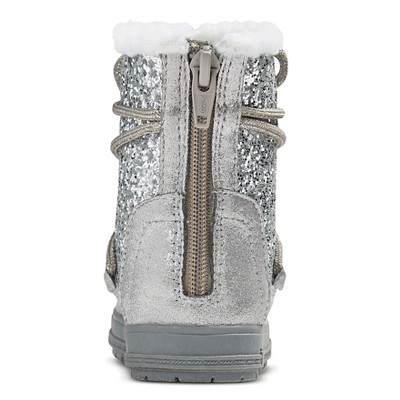 little girls silver boots