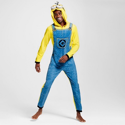 Men's Minions Hooded Onepiece Union Suits Yellow eBay