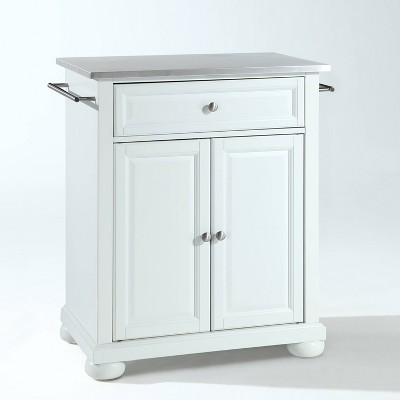 Alexandria Stainless Steel Top Portable Kitchen Island Crosley
