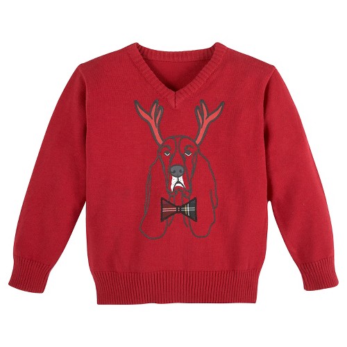 G-Cutee Boys' Reindeer Dog Sweater - Red, Toddler Boy's, Size: 8