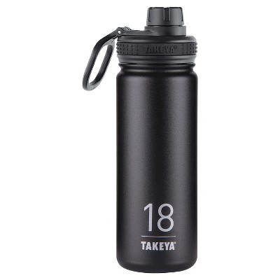 Takeya Originals 18oz Insulated Stainless Steel Water Bottle with Spout Lid - Black