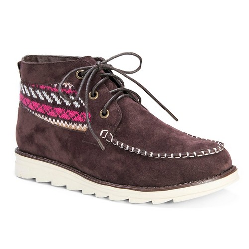 Women's Muk Luks Victoria Ankle Boots - Chocolate (Brown) 8