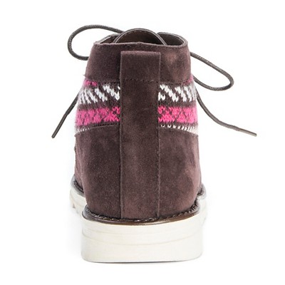 Women's Muk Luks Victoria Ankle Boots - Chocolate (Brown) 8