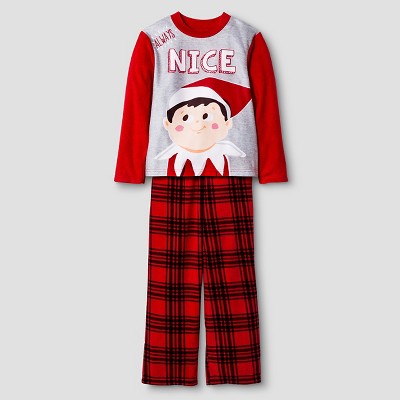 Boys' Elf on the Shelf Pajama Fleece Set Red