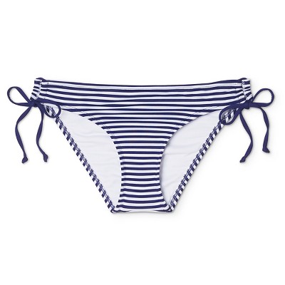 Women's Keyhole String Bikini Bottom - Blue Velvet Navy/White Stripe - M - Mossimo