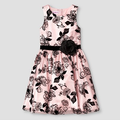 Girls' Flocked Dress - Pink 4, Girl's