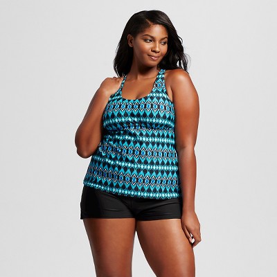 Women's Plus Size Racerback Tankini Top Turquoise Ava & Viv eBay