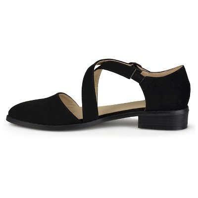 Women's Journee Collection Elina D'orsay Ankle Strap Flats - Black 6.5