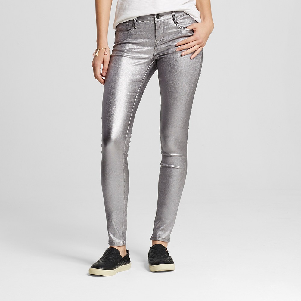 silver metallic pants womens