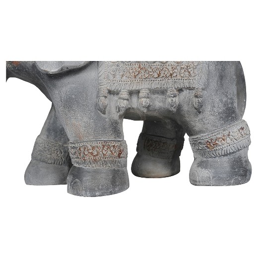 1575 Rustic Elephant Garden Statue Made Of Resin Grey Sunjoy 1575 Rustic Elephant Garden Statue Made Of Resin Grey Sunjoy