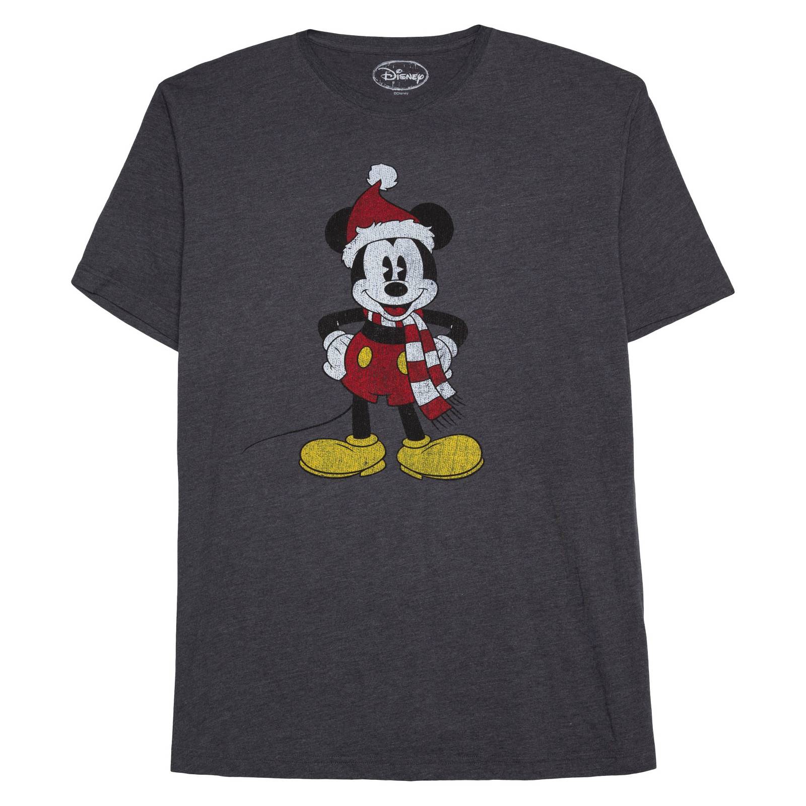 Disney® Men's Big & Tall Mickey Mouse Santa TShirt Charcoal