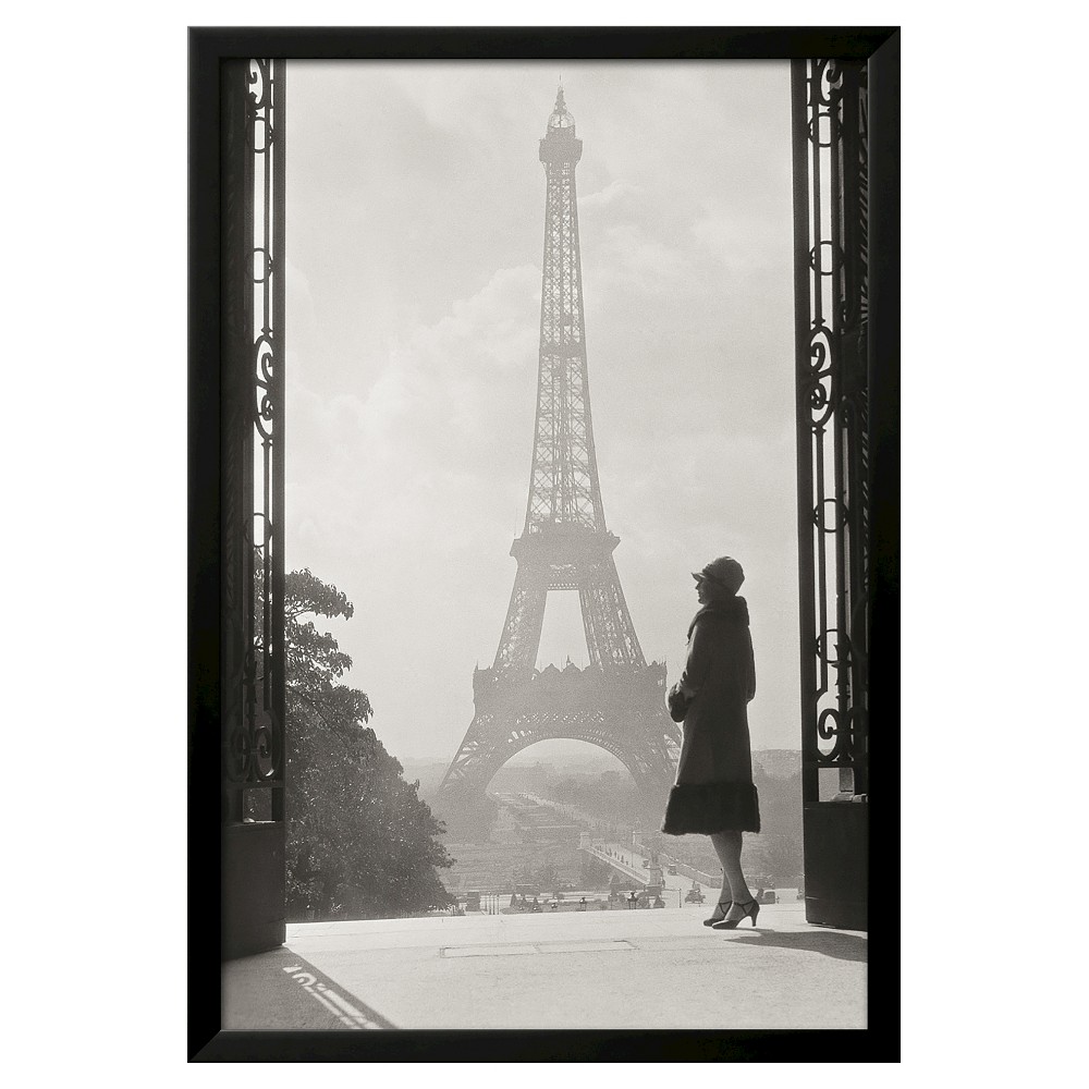 Paris 1928, Black Wood Framed Art Print