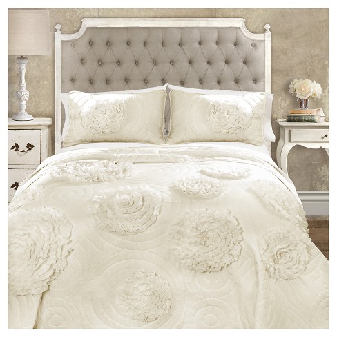 Serena Quilt Ivory 3 Piece Set - Lush Decor : Target